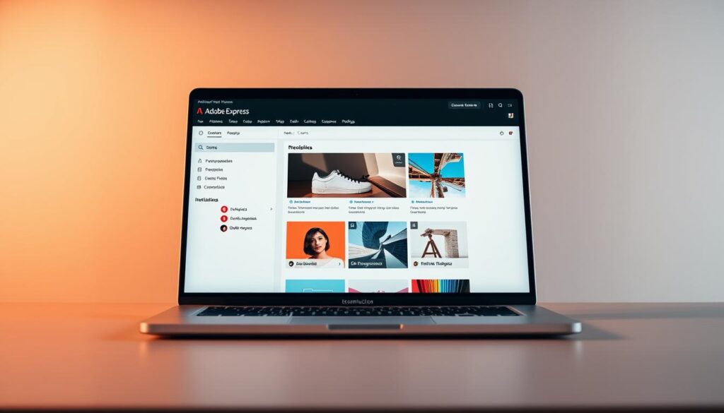 Interface do Adobe Express em português Interface do Adobe Express em português