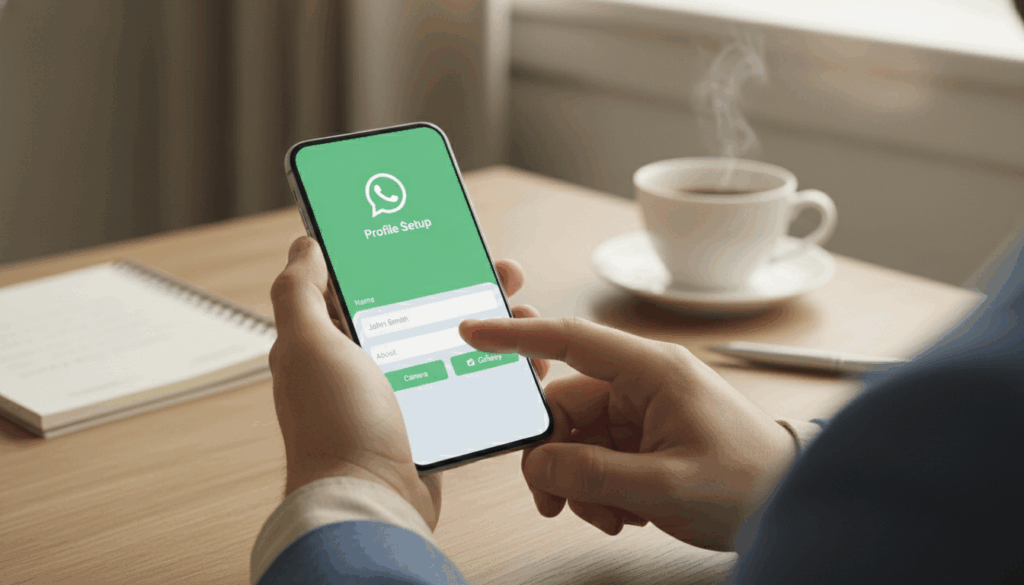Configuração de perfil no WhatsApp
