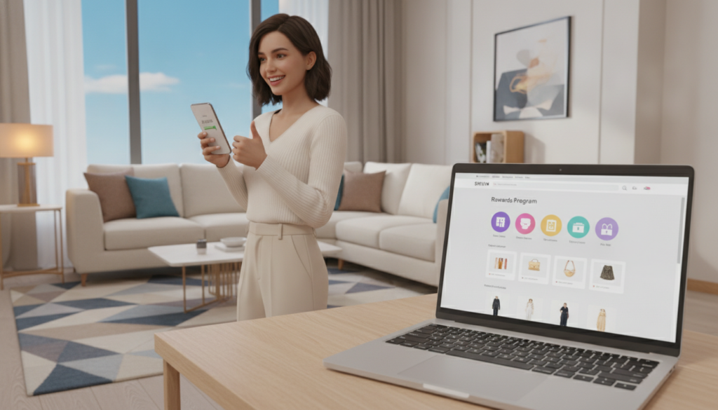 Pontos Shein e recompensas online